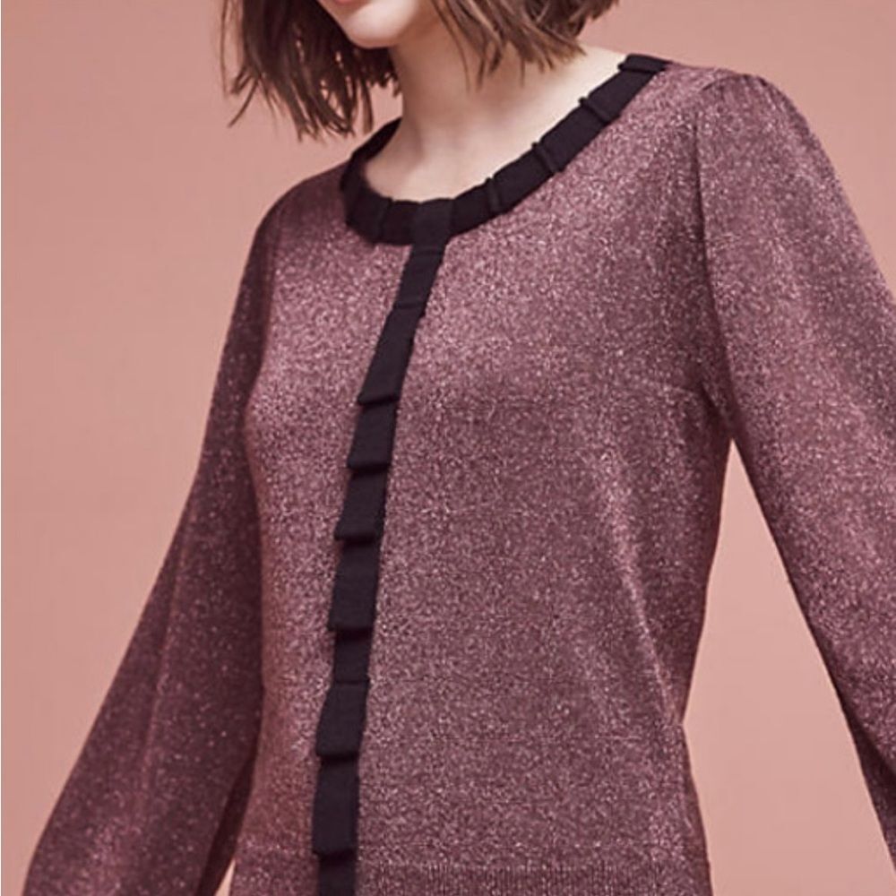 Field and Flower Anthropologie Long sleeve Sparkly Sweater. Size Medium